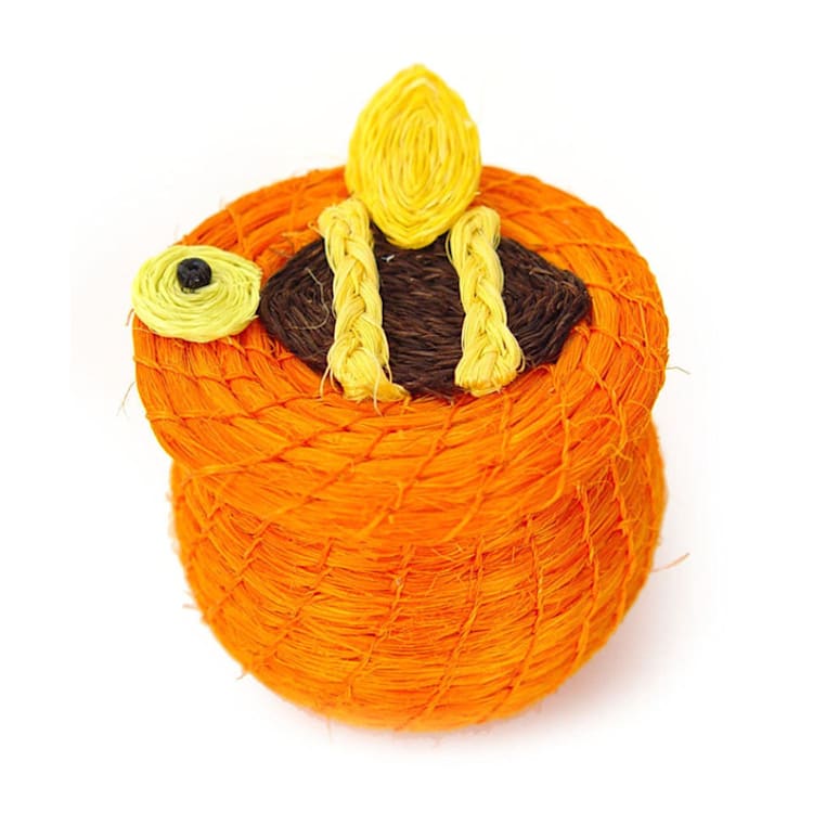 "Lidded Basket Honey Bee" - Decorative Baskets in yellow by Powered By People