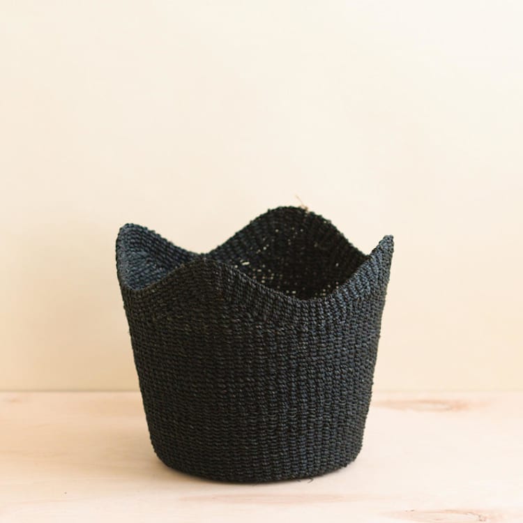 "Black Scallop Basket" - Decorative Baskets in black by LIKHA