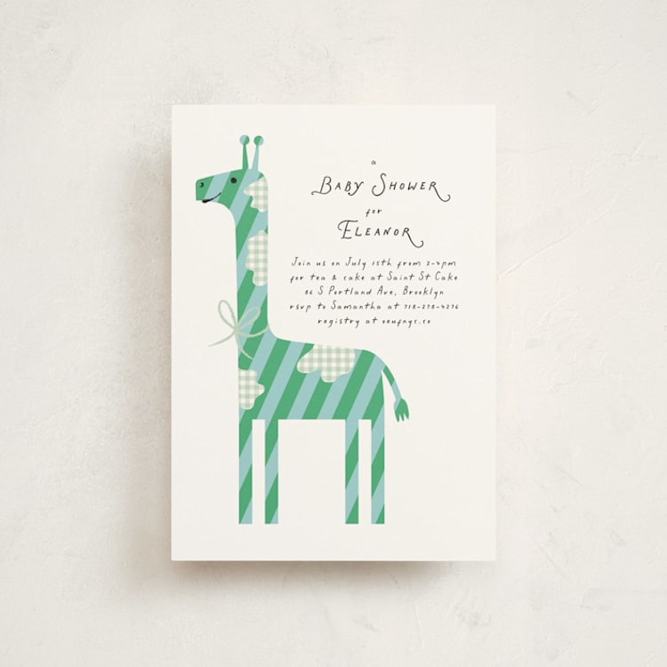 "Patterned Giraffe" - Baby Shower Invitations in Earth by mo kelley - Front