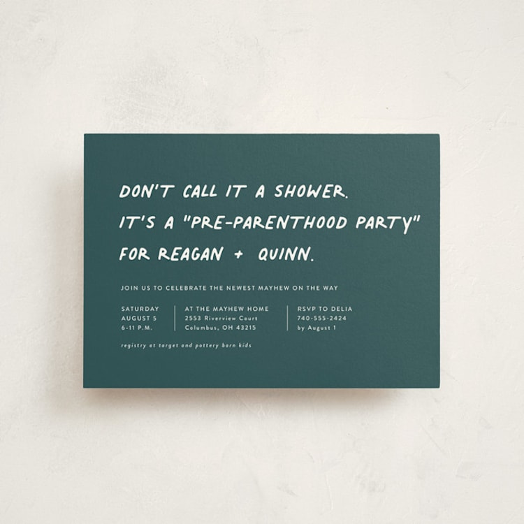 "Not a shower" - Baby Shower Invitations in Jungle by Lea Delaveris - Front