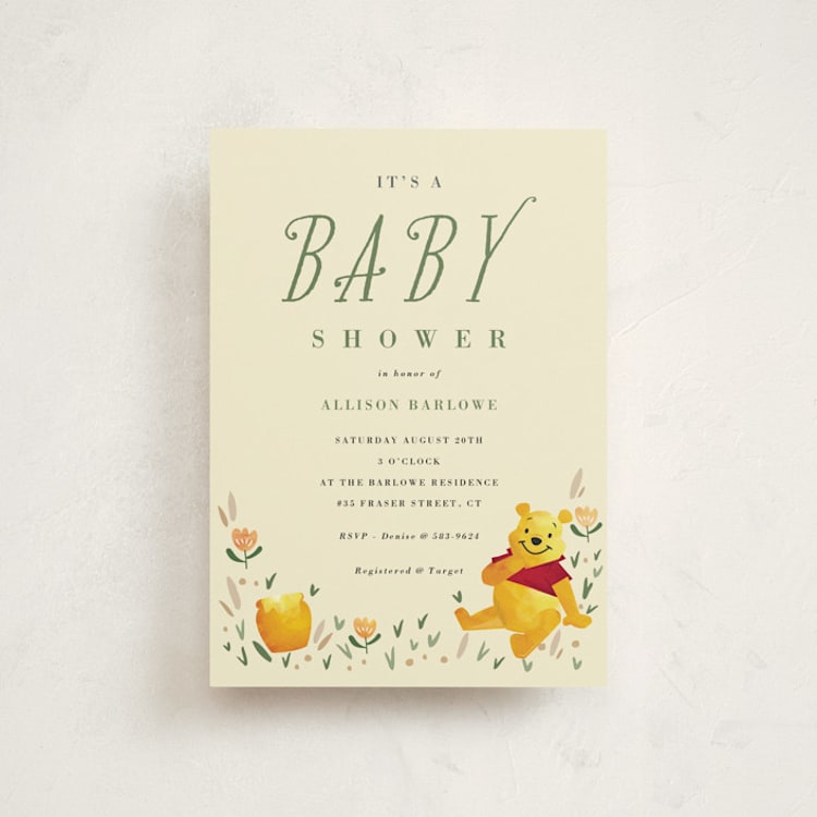 "Disney's Winnie The Pooh Garden" - Baby Shower Invitations in Honey by Oma N. Ramkhelawan - Front