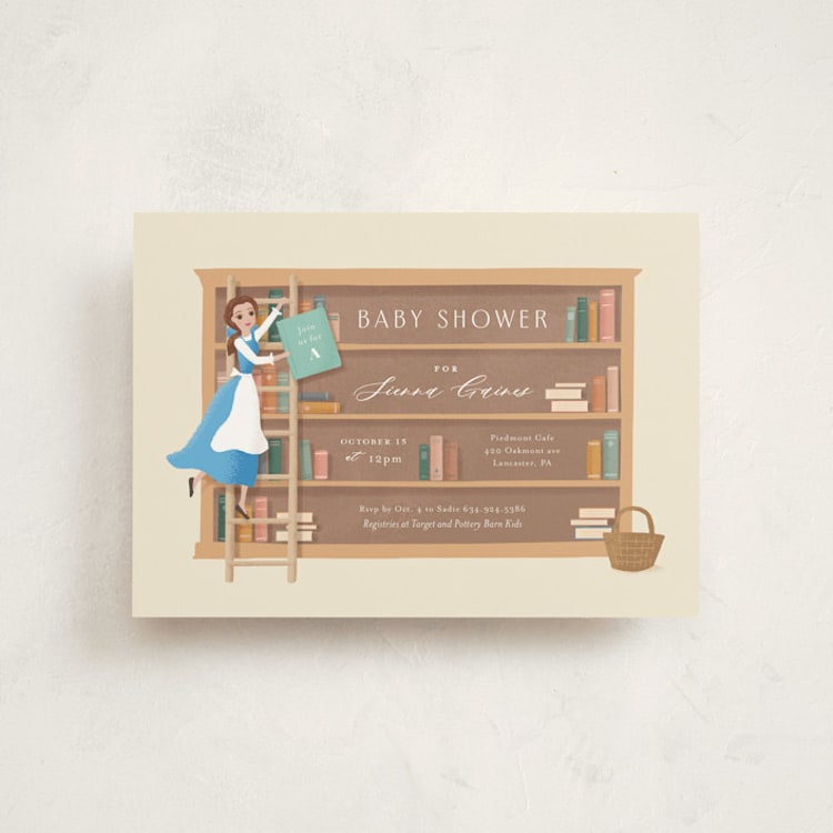 "Disney's Belle's books" - Baby Shower Invitations in Hicory by Jennifer Wick - Front