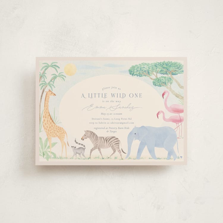 "Africa" - Baby Shower Invitations in Sky Blue by Sabrin Deirani - Front