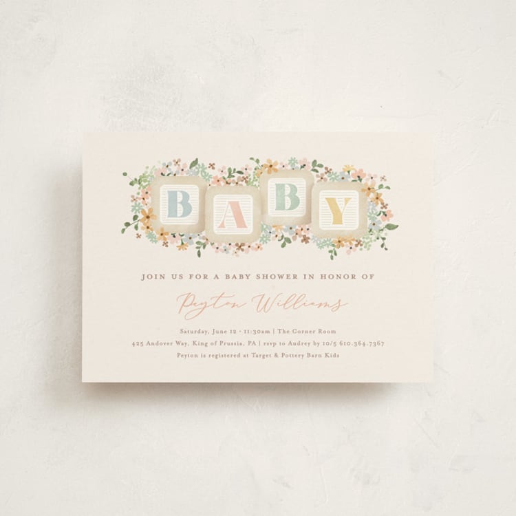 "petite baby blocks" - Baby Shower Invitations in Honey by Jennifer Wick - Front