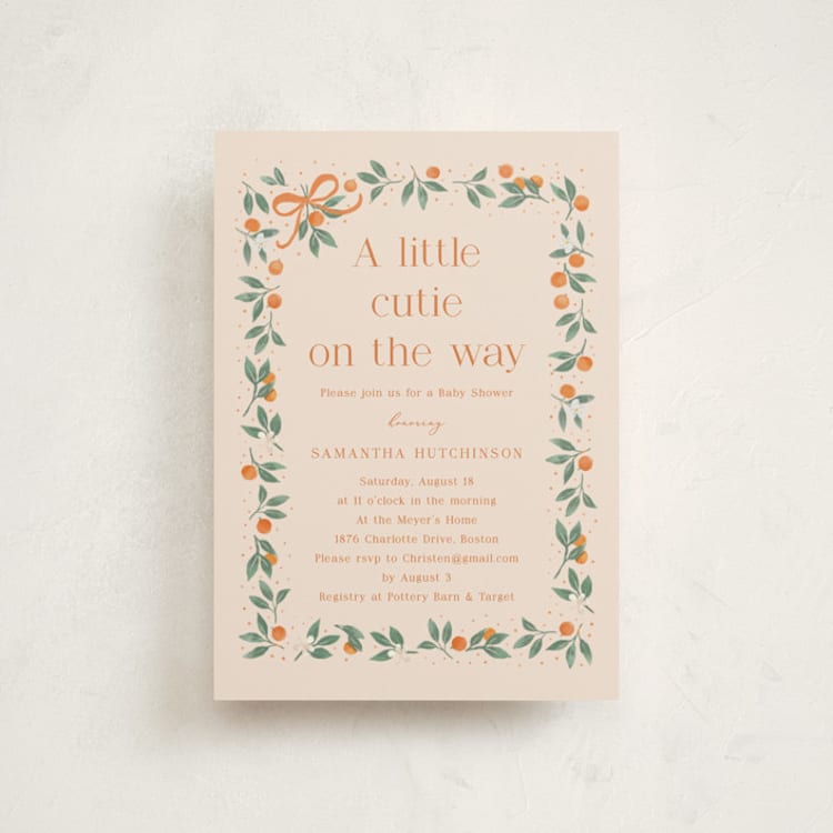 "Cutie Frame" - Baby Shower Invitations in Cream by frau brandt - Front
