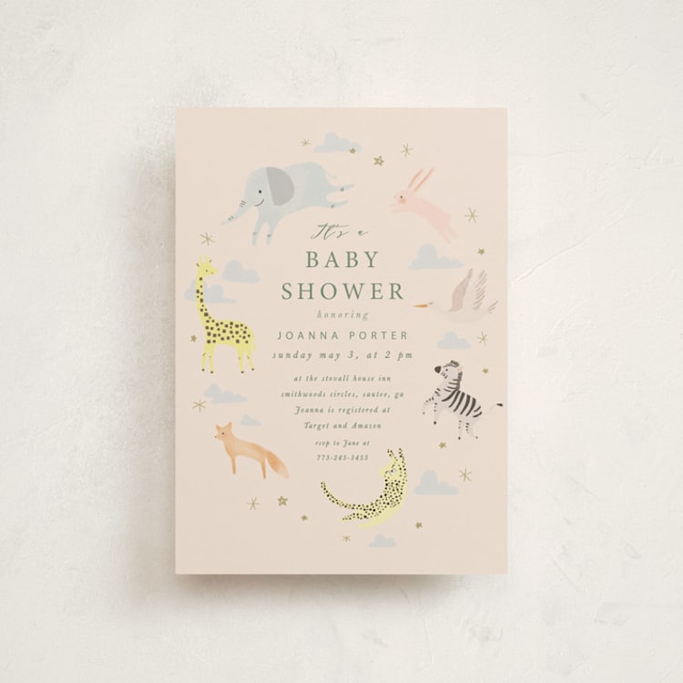 "Little Wild One" - Baby Shower Invitations in Sand by Hannah Williams - Front