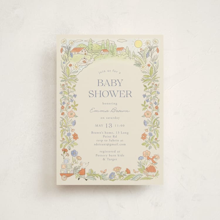 "Vintage magic town" - Baby Shower Invitations in Vanilla by Sabrin Deirani - Front