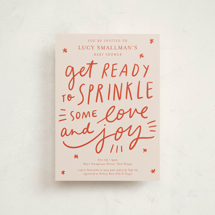 "Sprinkle Love And Joy" - Baby Shower Invitations in Sorbet by Abbigail Lim - Front