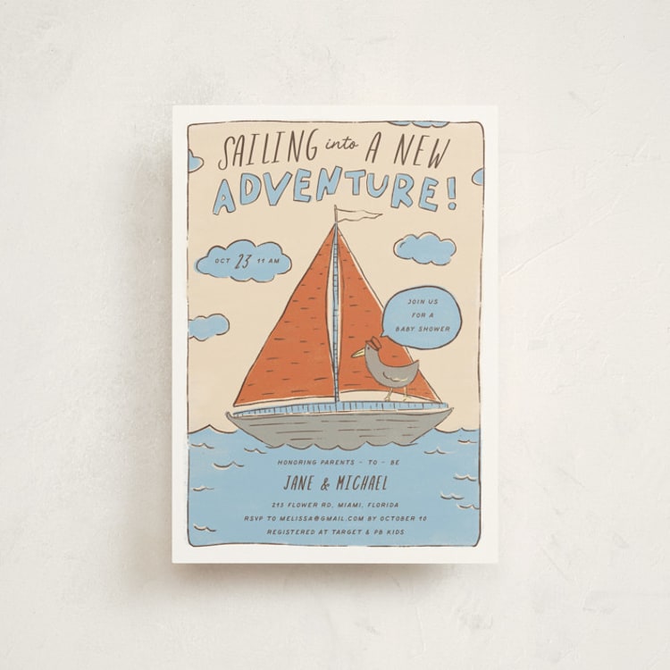 "Sail Ahoy" - Baby Shower Invitations in Buoy by Vera Lim - Front