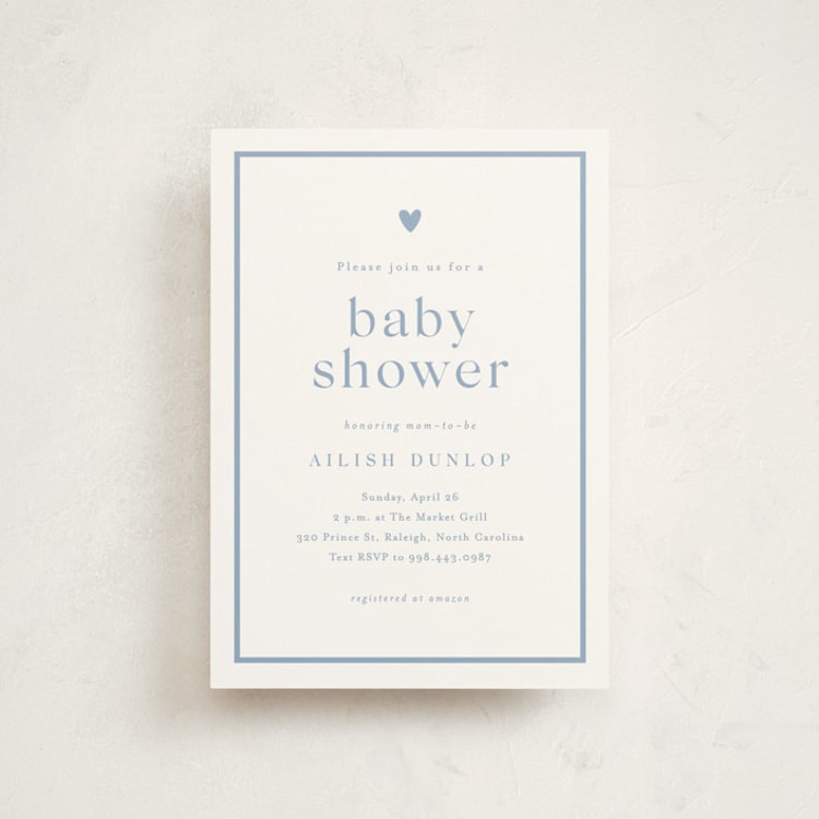 "Heartbeat" - Baby Shower Invitations in Provincial Blue by Stacey Meacham - Front