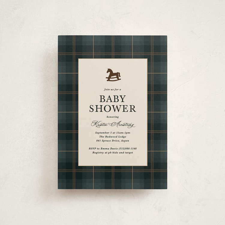 "Wesley" - Baby Shower Invitations in Juniper by Kate Ahn - Front