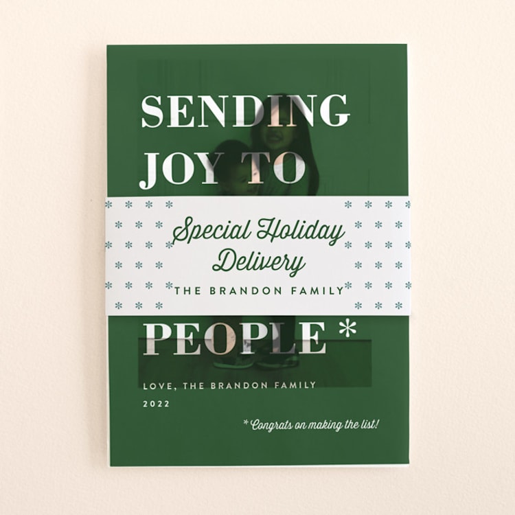 "You Made the List" - Holiday Belly Bands in Evergreen by Amy Payne - Assembled