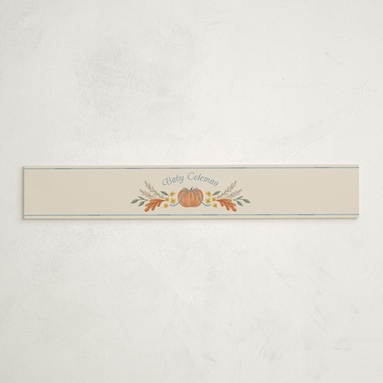"Pumpkins + Bows" - Baby Shower Belly Bands in Cornflower by Laura Hankins - Front
