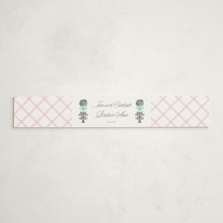 "Tiny Topiary" - Baby Shower Belly Bands in Aquamarine by Jackie Crawford - Front