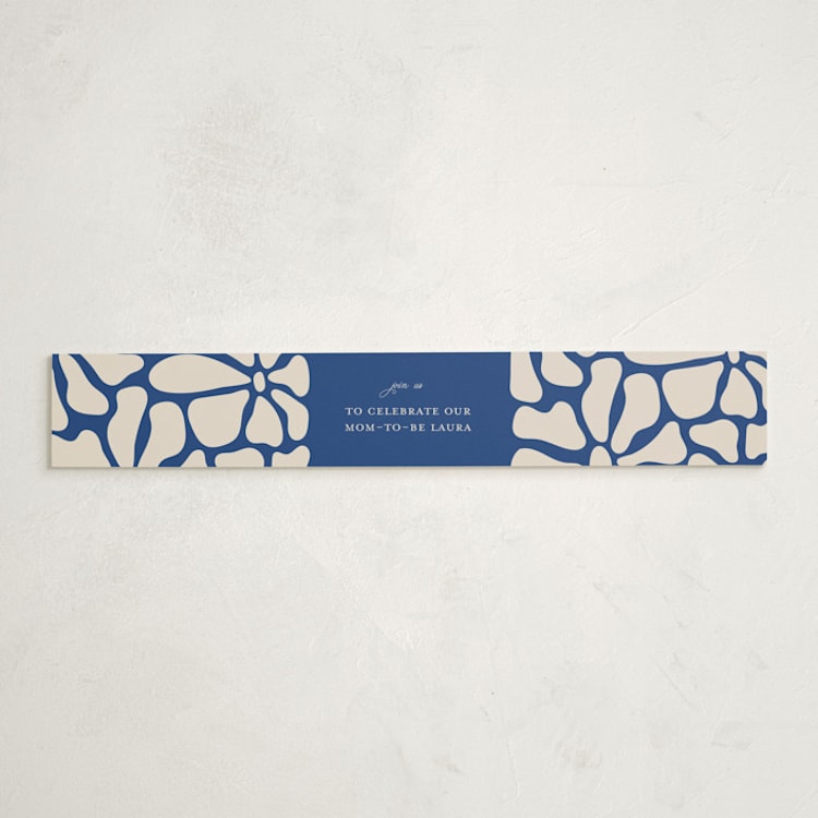 "Modern Bloom" - Baby Shower Belly Bands in Cobalt by Joyce Pinheiro - Front