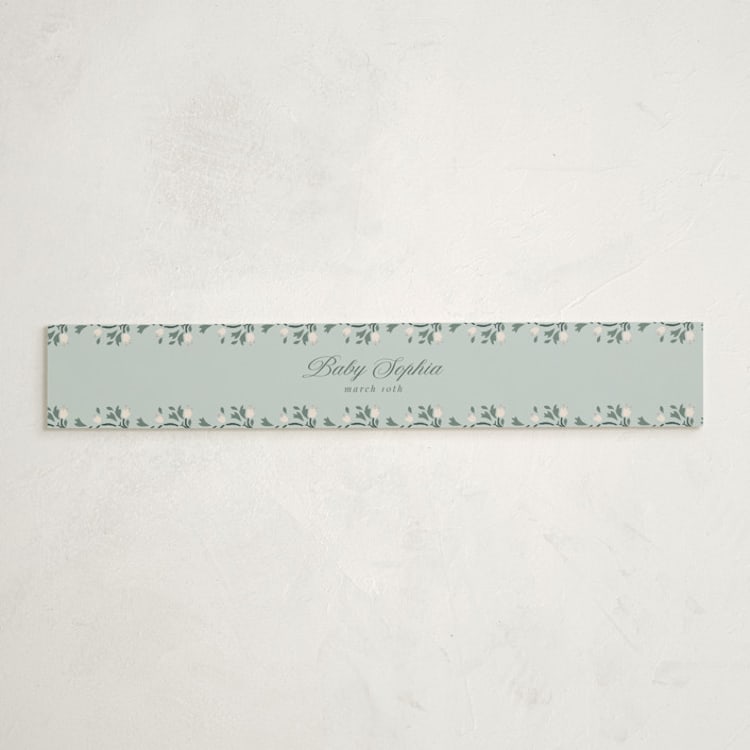 "Little Love Story" - Baby Shower Belly Bands in Sage by Ana de Sousa - Front