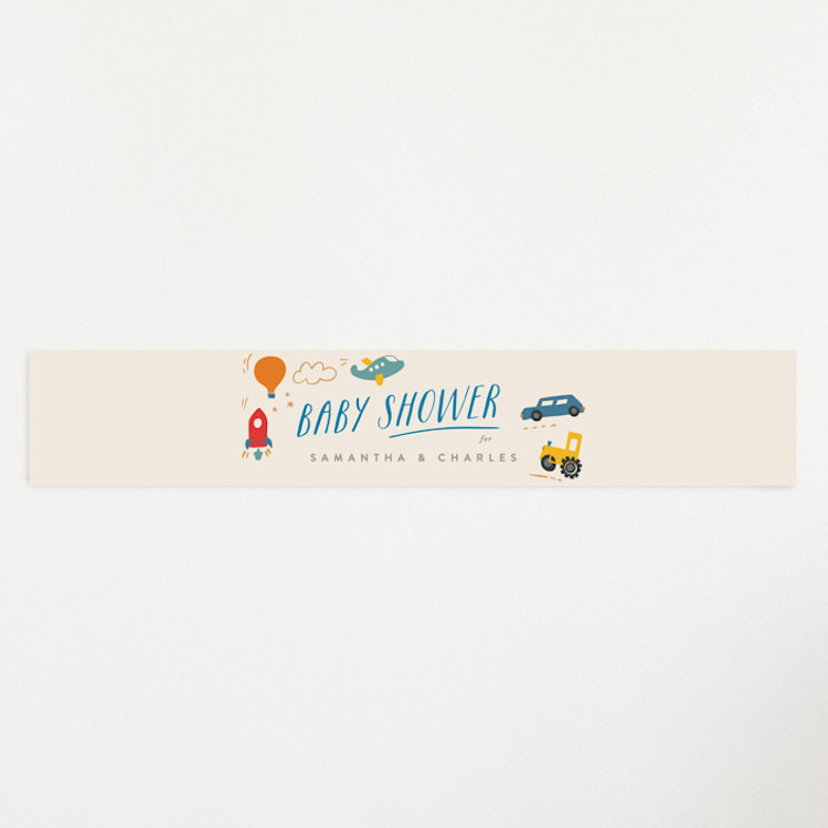 "Adventure Begins" - Baby Shower Belly Bands in Blue Jay by Creo Study - Front