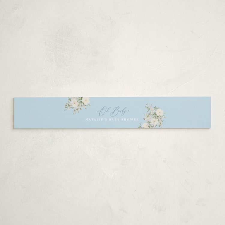 "Botanical Blocks" - Baby Shower Belly Bands in Baby Blue by Itsy Belle Studio - Front