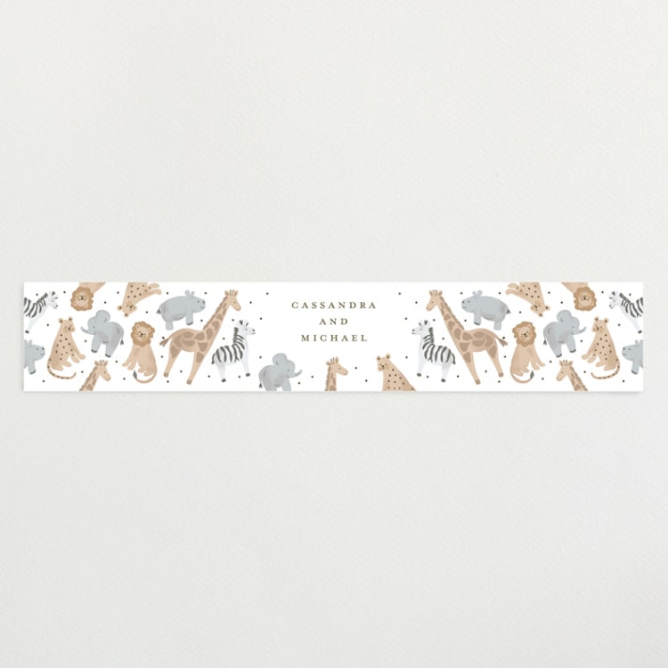 "Little Animal World" - Baby Shower Belly Bands in Air by Jennifer Holbrook - Front