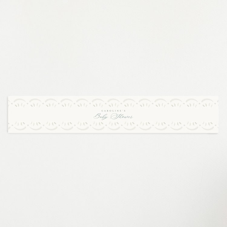 "Eyelet" - Baby Shower Belly Bands in Cloud by Laura Hankins - Front