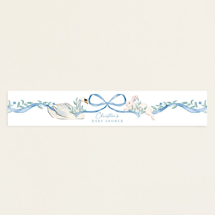 "Ribbon Garden" - Baby Shower Belly Bands in Blueberry by Elly - Front