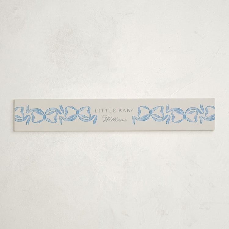 "Vintage Bow" - Baby Shower Belly Bands in Baby Blues by Lehan Veenker - Front