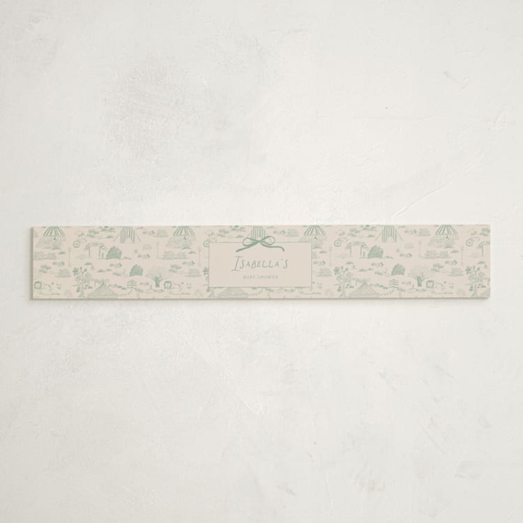 "Animal Circus Toile" - Baby Shower Belly Bands in Pistachio by Kartika Paramita - Front
