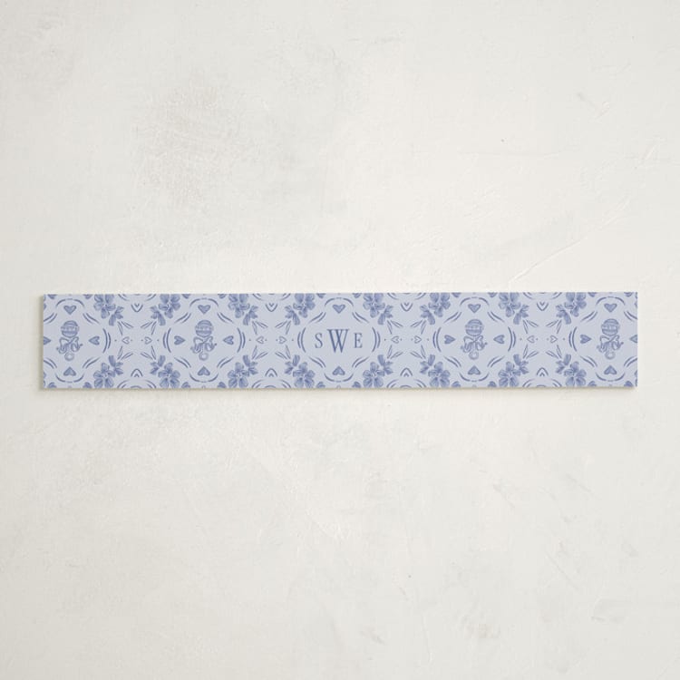 "Rattle Pattern" - Baby Shower Belly Bands in Bluebell by Leah Bisch - Front