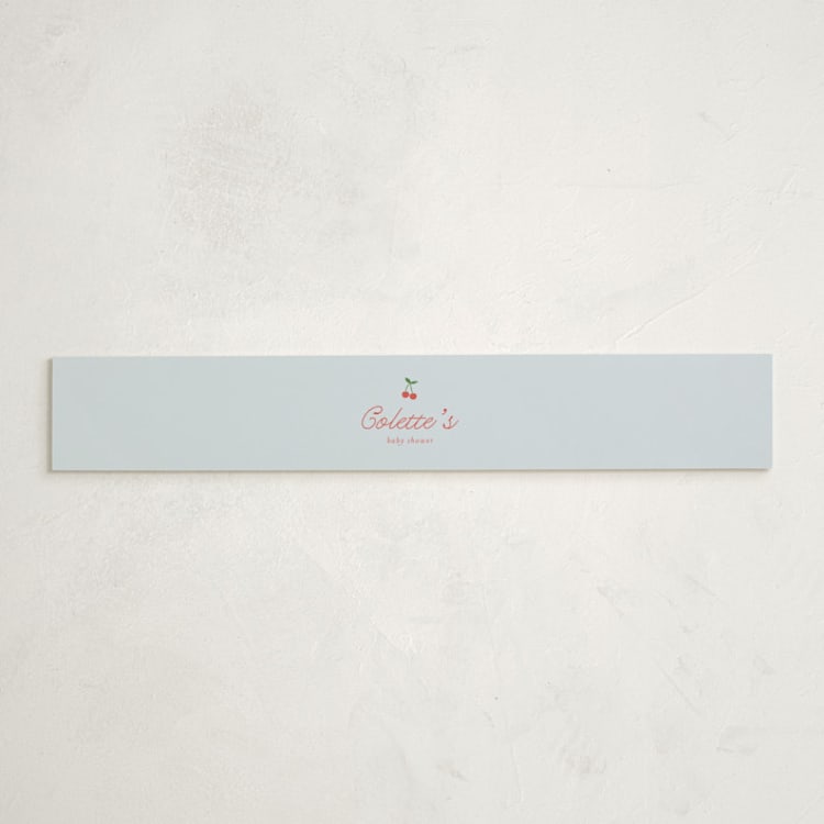 "Cherry Sweet Stripe" - Baby Shower Belly Bands in Sky by Leia Matt - Front