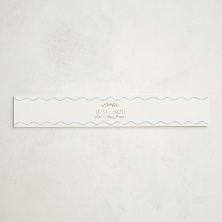 "Bunny Crest" - Baby Shower Belly Bands in Cornflower by Laura Hankins - Front