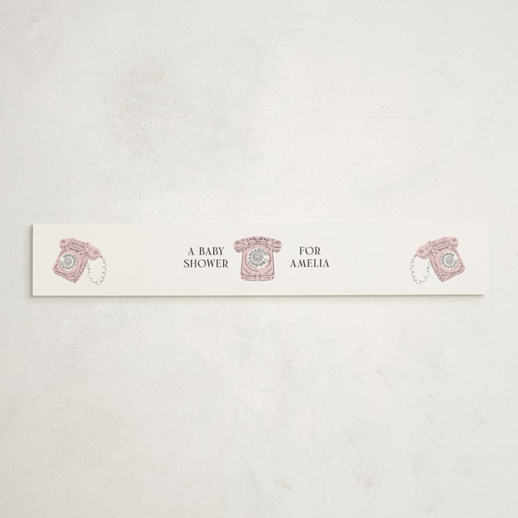 "Baby Calling" - Baby Shower Belly Bands in Rosebud by Gwen Bedat - Front