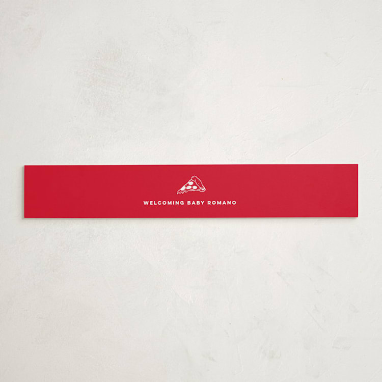 "Special Delivery Pizza" - Baby Shower Belly Bands in Marinara by Madhvi Samimi - Front
