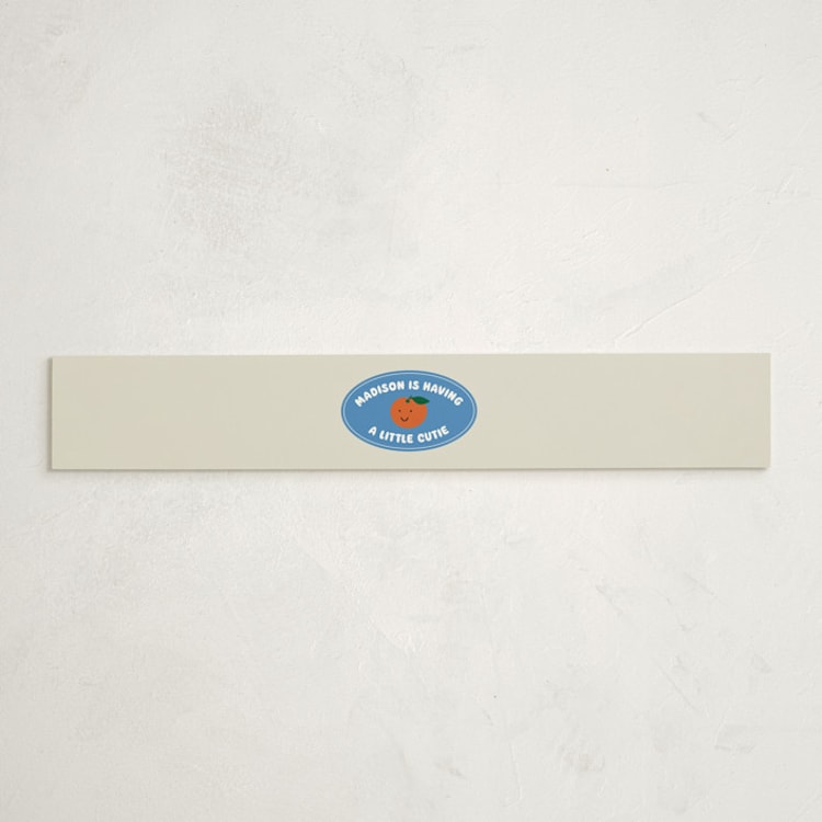 "little cutie sticker" - Baby Shower Belly Bands in Aqua by Studio Suku - Front