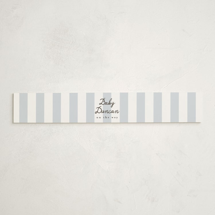 "Scallop & Little Bow" - Baby Shower Belly Bands in Sky by Maria Alou - Front