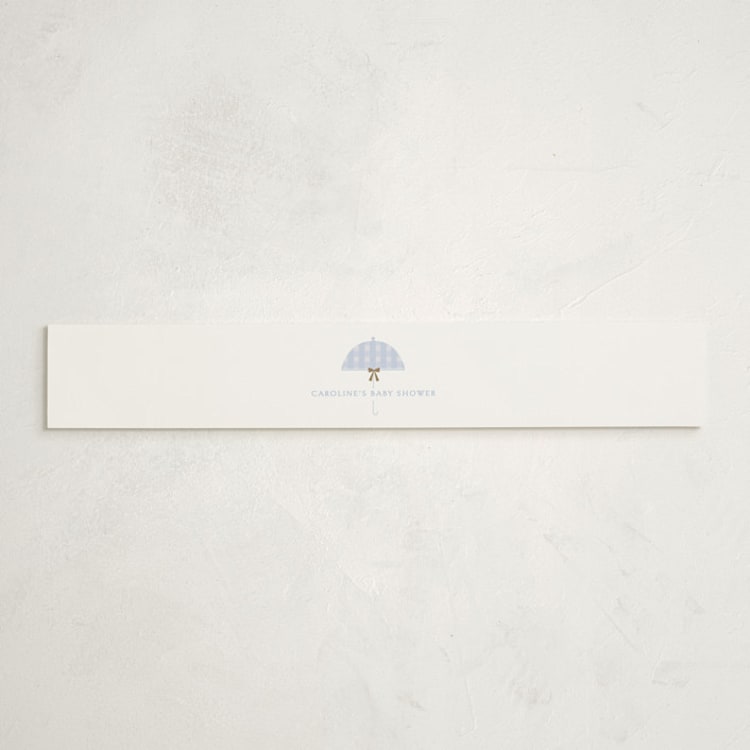 "Plaid Brolly" - Baby Shower Belly Bands in Sky by Angela Thompson - Front