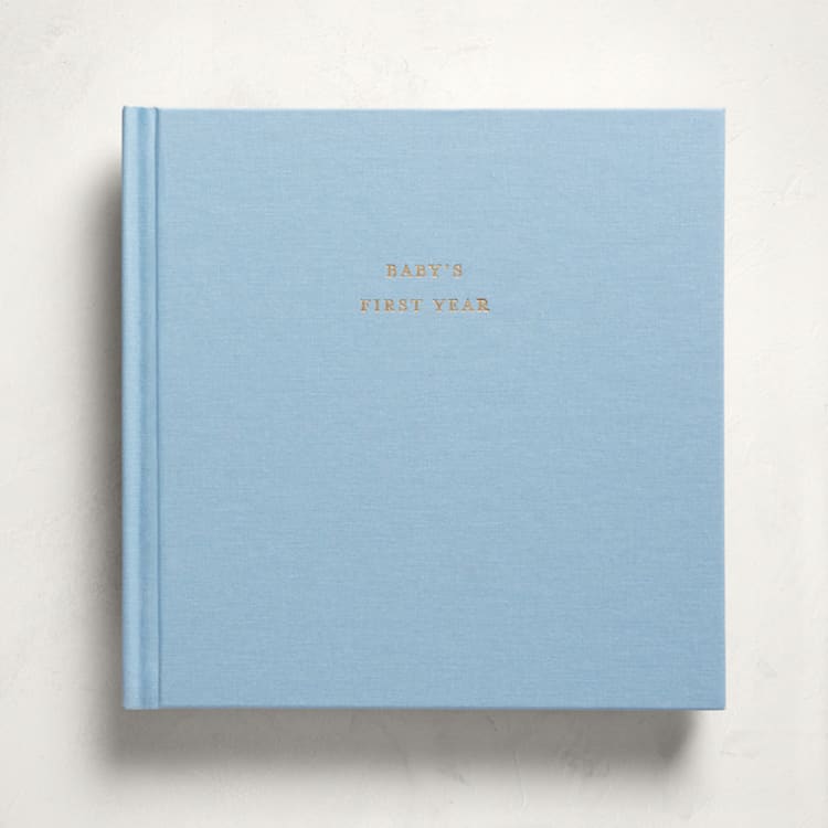 "Sweet Beginnings - Baby Blue" - Baby Memory Books in Powder by Minted - Front Cover