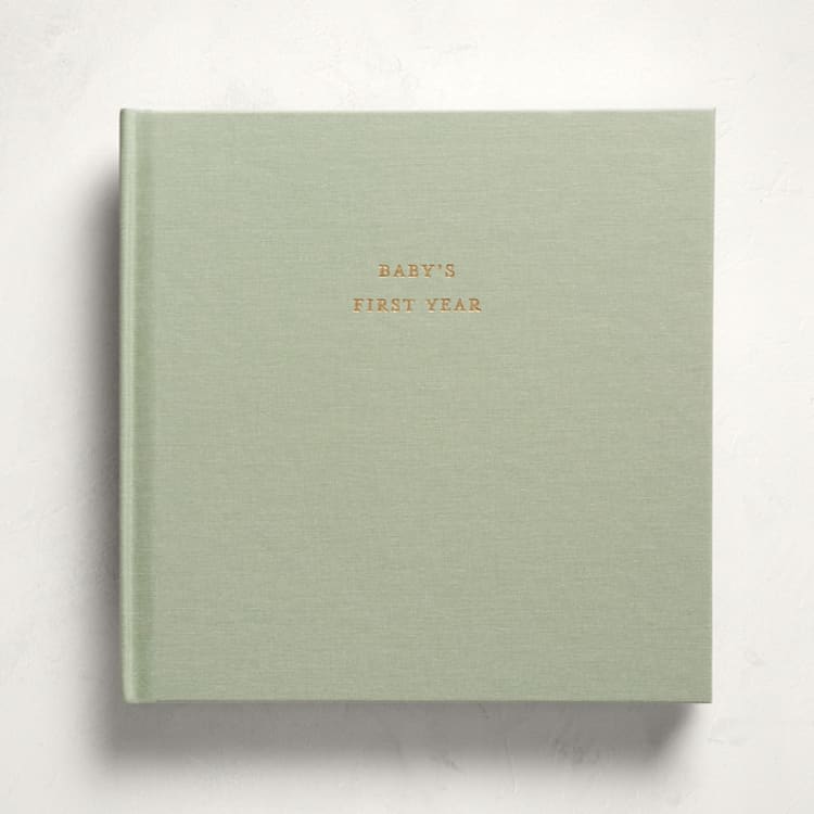 "Sweet Beginnings - Sage" - Baby Memory Books in Sage by Minted - Front Cover