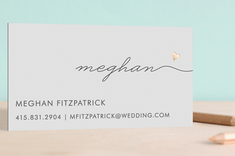 "Love Connection" - Business Cards in Gold by Kim Dietrich Elam - Front