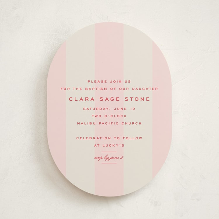 "Campania" - Baptism and Christening Invitations in Fragola by Megan Davis - Front
