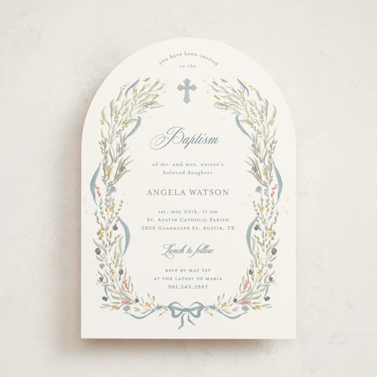 "Ciel" - Baptism and Christening Invitations in Frost by Jelena Vuletic - Front