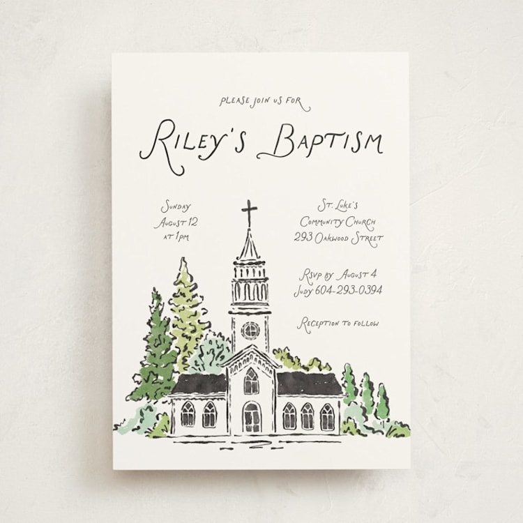 "church" - Baptism and Christening Invitations in Pine by Vivian Yiwing - Front