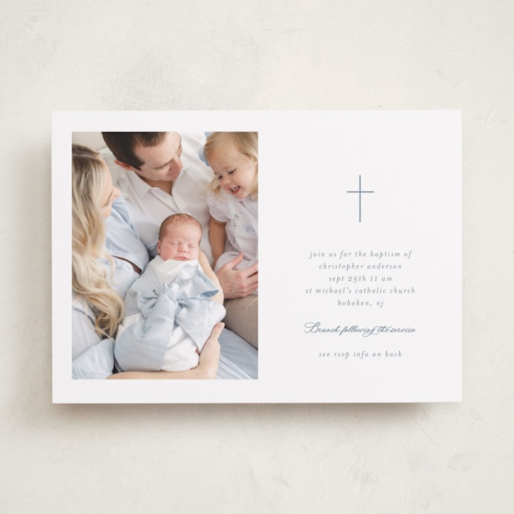 "Pure" - Baptism and Christening Invitations in Sky by Jelena Vuletic - Front
