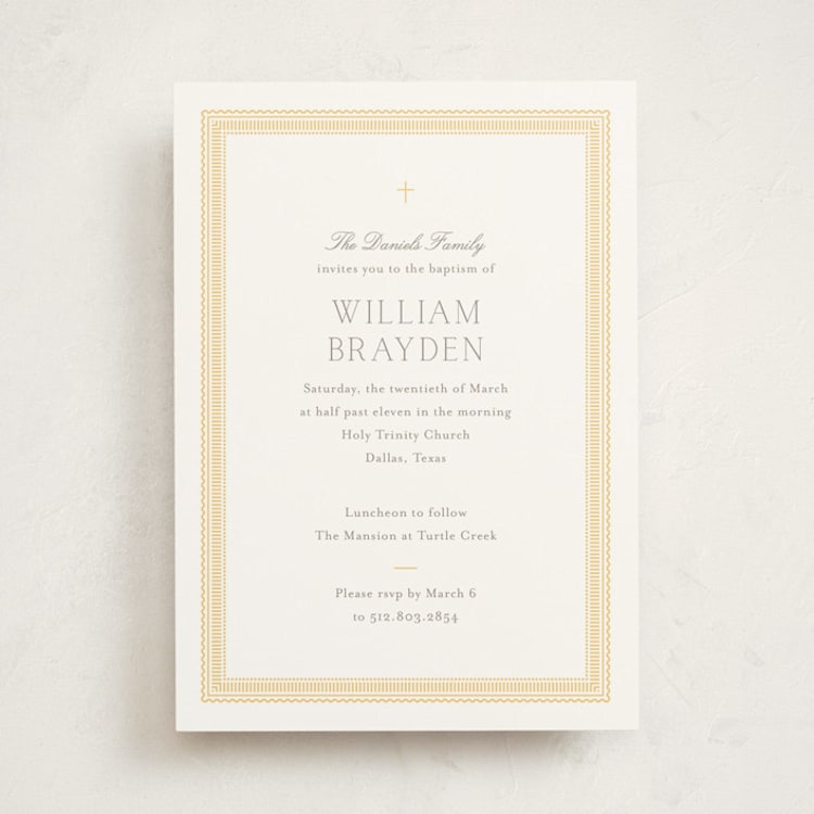 "Savannah" - Baptism and Christening Invitations in Melon by Megan Davis - Front