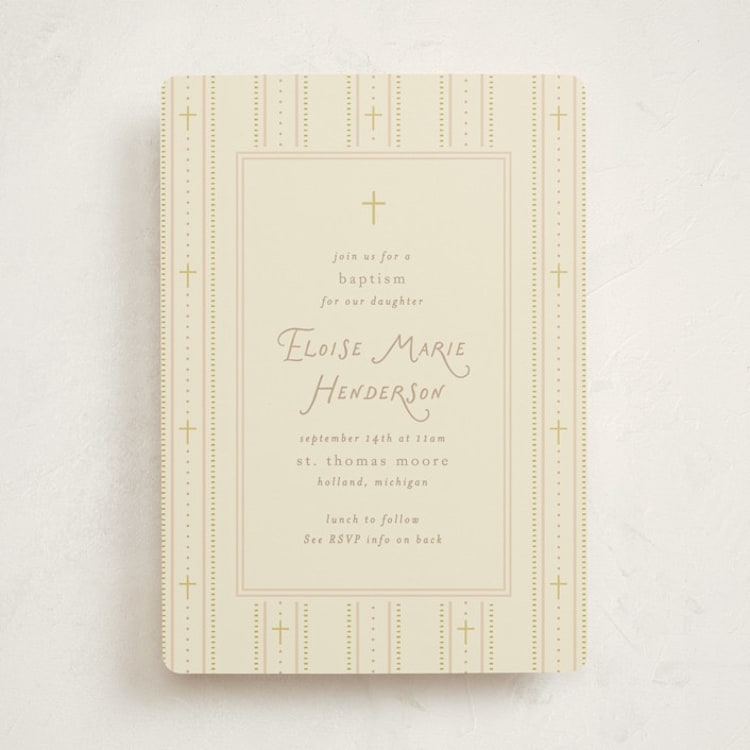 "Eloise" - Baptism and Christening Invitations in Parchment by Ellen Schlegelmilch - Front