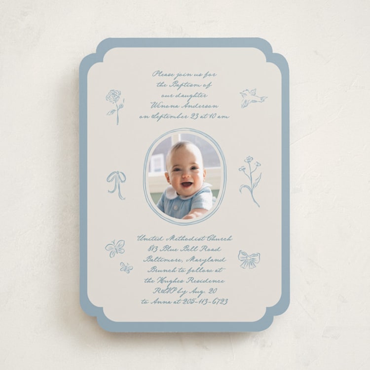 "sweet carolina" - Baptism and Christening Invitations in Powder by Grae - Front