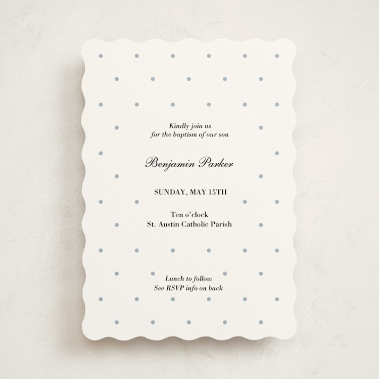 "Dotted" - Baptism and Christening Invitations in Dream by Helena Vitto - Front