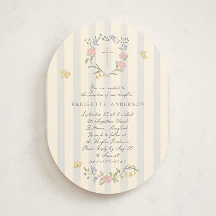 "teacup" - Baptism and Christening Invitations in Sky by Grae - Front