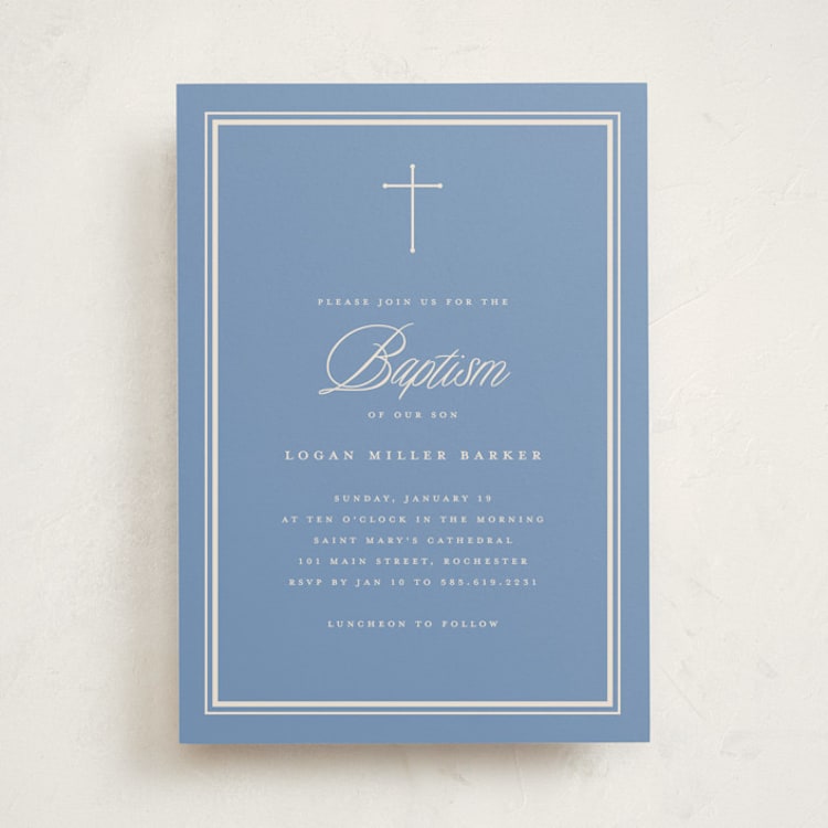 "Classic blessings" - Baptism and Christening Invitations in Province by Stacey Meacham - Front