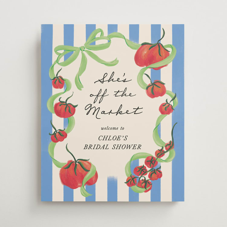"Petit Pomodoro" - Wedding Party Signs in Lime by Jackie Crawford - Front