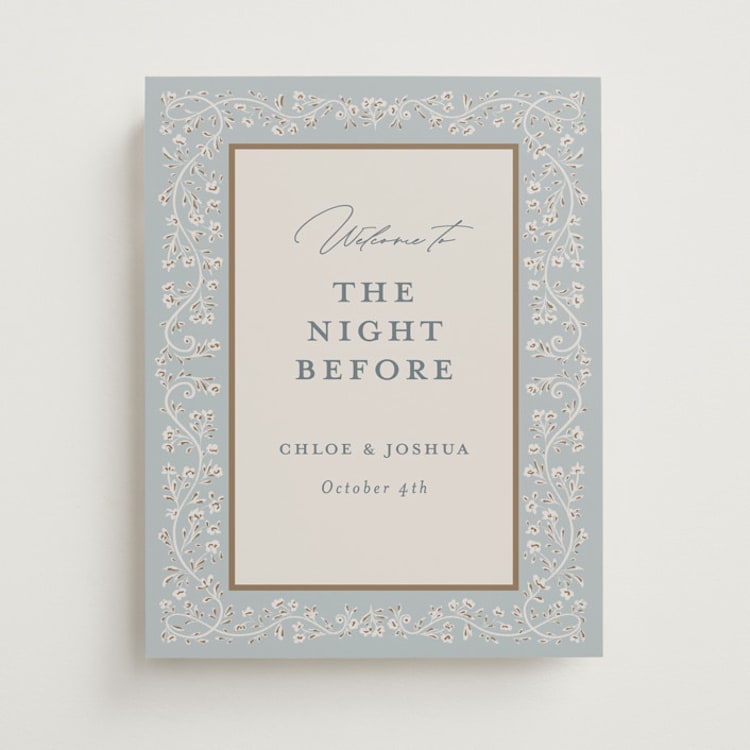 "Floral Romance" - Wedding Party Signs in Something Blue by Gwen Bedat - Front